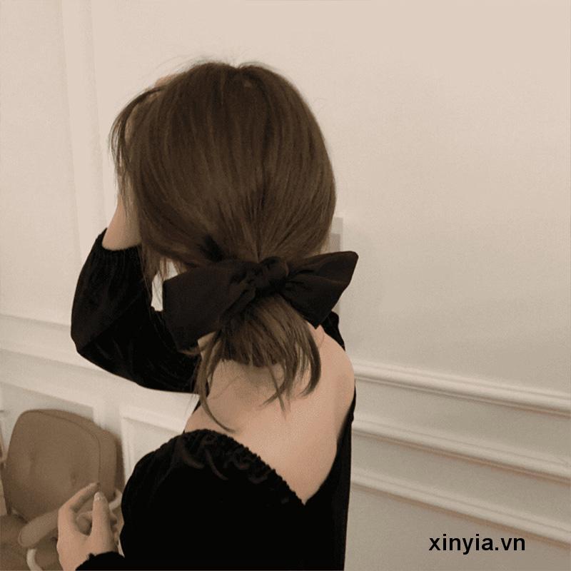 Dây Cột Tóc Satin Co Giãn Thắt Nơ Xinh Xắn Thời Trang Mùa Hè Cho Nữ