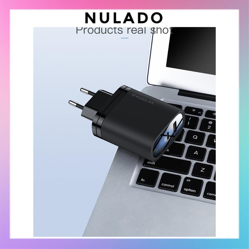 Cốc Sạc Nhanh 2 Cổng USB - Type C QC3.0 KuuLaa 36W dành cho Xiaomi Iphone Huawei OPPO PD36W NULADO