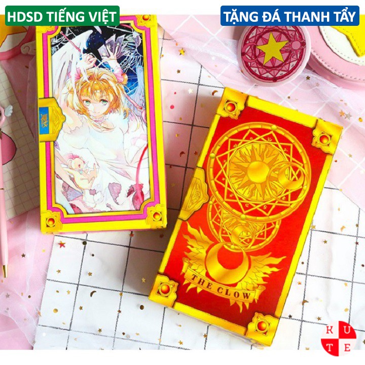 Bài Tarot Clow card/Cardcaptor Sakura/KINOMOTO SAKURA Bản Chuẩn Đẹp Tặng Đá Thanh Tẩy