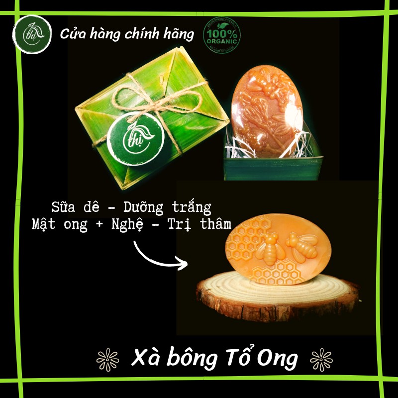 Xà phòng mờ thâm mụn TỔ ONG 2in1, giảm mụn, mờ sẹo thâm, dành cho mọi loại da mụn, nhạy cảm từ nhà THỊ_HANDMADE | BigBuy360 - bigbuy360.vn