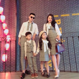 Set đồ gia đình lịch sự - phù hợp đi tiệc - Đồ mẹ và bé gái FULL SET fullsize 7-100kgs