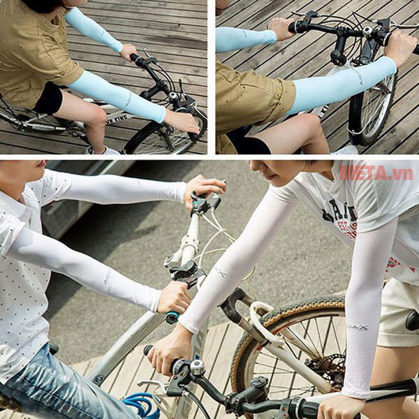 Găng tay chống nắng nhập Hàn AQUA X vải cotton mát thấm hút mồ hôi (không xỏ ngón) dùng cho cả nam và nữ 88242