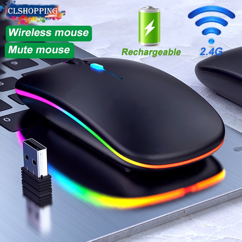 Chuột không dây có đèn RGB 2.4GHz 1600DPI chất lượng cao