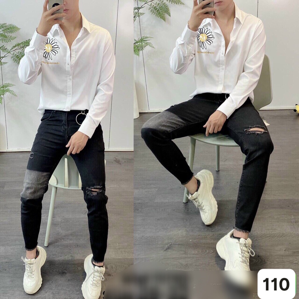 Quần Jean Nam Cao Cấp 💝Freeship💝 Quần Bò Nam Rách Xước Quần Rin Nam Cao Cấp Co Giãn HU700 | BigBuy360 - bigbuy360.vn