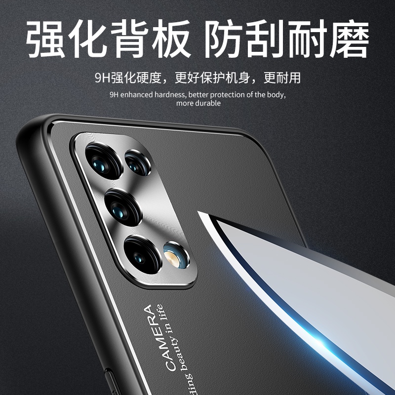 Ốp Điện Thoại PC+TPU + Hợp Kim Nhôm Chống Sốc Cho OPPO Reno 5 4G/5G