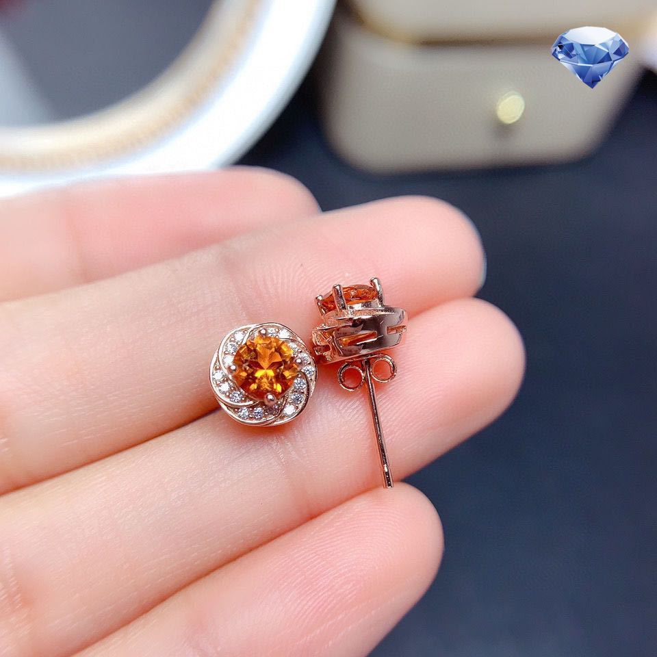 Bông Tai Đính Đá Tự Nhiên Thời Trang Cho Nữ