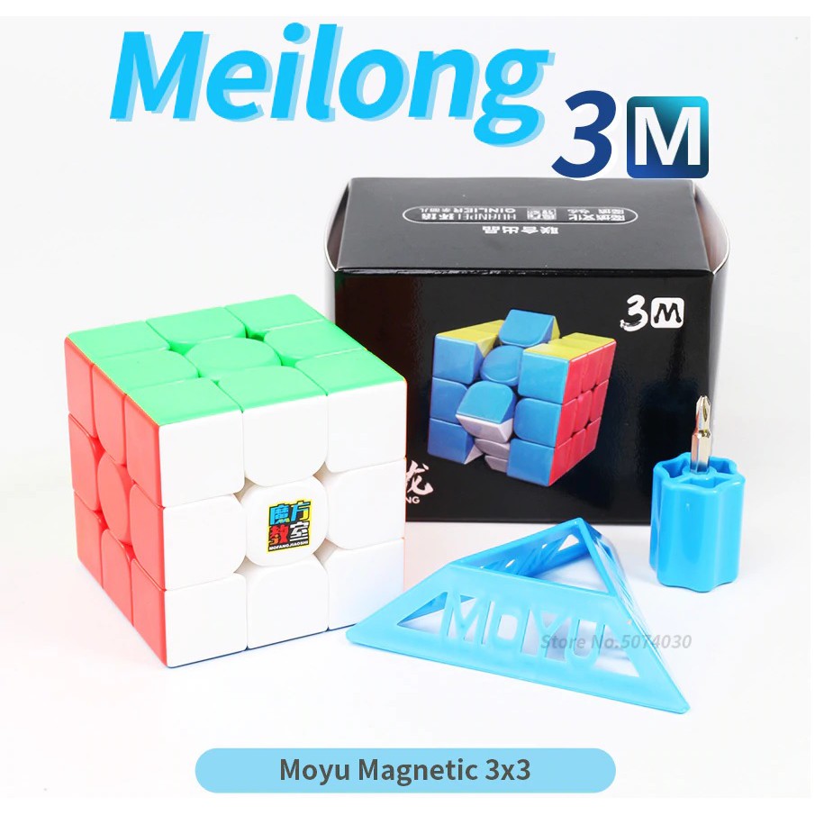 Rubik 3x3 Moyu Meilong 3M Nam Châm Từ Tính Stickerless - Nhanh, Mượt