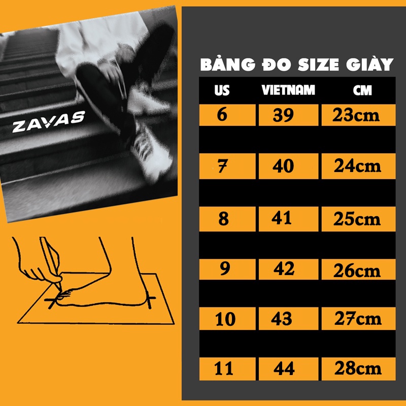 Giày thể thao nam đế cao ZAVAS đi êm chân form giày sneaker thoáng khí đế cao su công nghệ ép nhiệt_S391