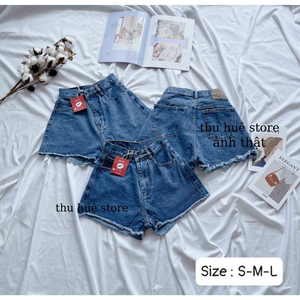 Quần Short Jean Nữ Cạp Cao Nhiều Mẫu Kèm Ảnh Thật