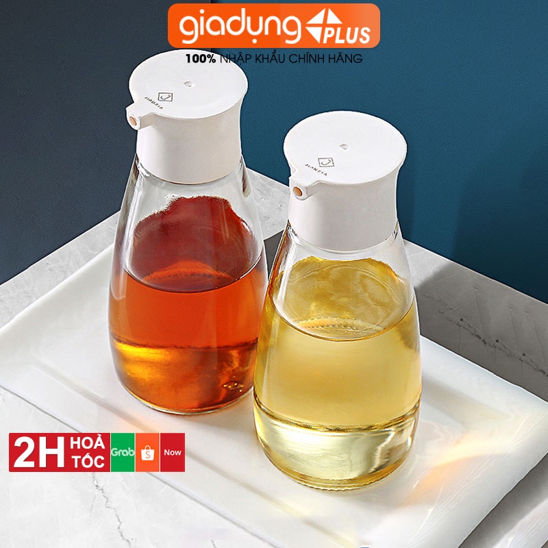 Lọ đựng dầu ăn, nước mắm mini 220ml cầm tay bằng thuỷ tinh borosilicate cao cấp - chính hãng Jianxia