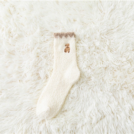 Vớ Bông Dày Dặn Giữ Ấm Họa Tiết Hoạt Hình Dễ Thương Cho Nữ Mùa Thu Đông