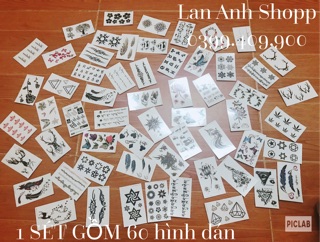 Sét 60 hình săm hình dán tato siêu HOT