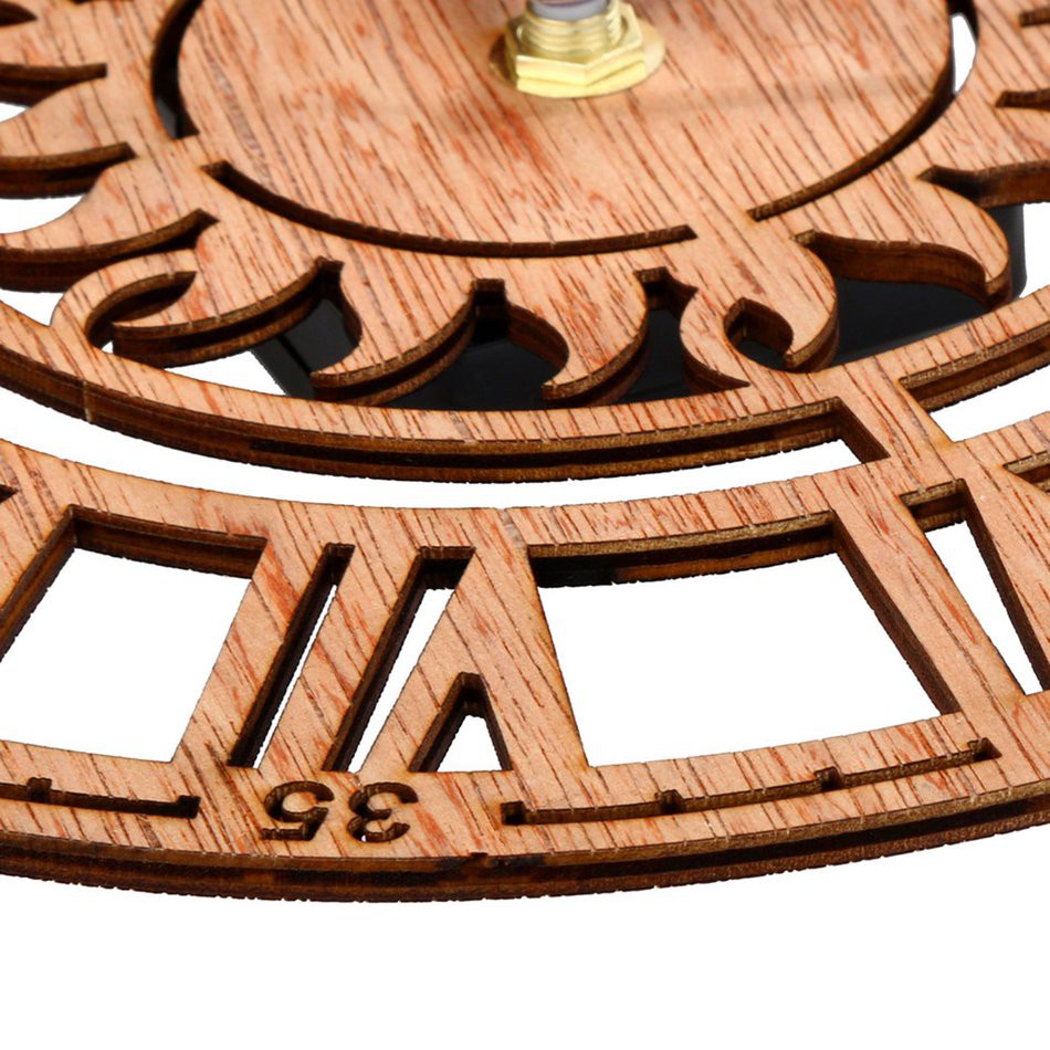 Đồng hồ dán tường giả gỗ với mặt trời cổ điển dùng trang trí nhà cửa