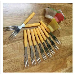 Dĩa ăn hoa quả hình cây trúc 10 cái