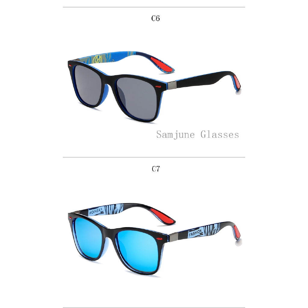 Kính mát SAMJUNE phân cực gọng vuông UV400 siêu nhẹ cho nam và nữ