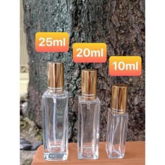 Lọ Chiết Nước Hoa ❤ TOP GIÁ RẺ ❤ Lọ chiết nước hoa thủy tinh vuông 25ml,20ml,10ml,5ml, phụ kiện du lịch