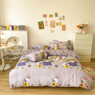 [Mã INCU1708 hoàn 15K xu đơn 50K] Bộ chăn ga gối cotton poly- mẫu cô bé tím -Luis bedding  shop (miễn phí bo chun)