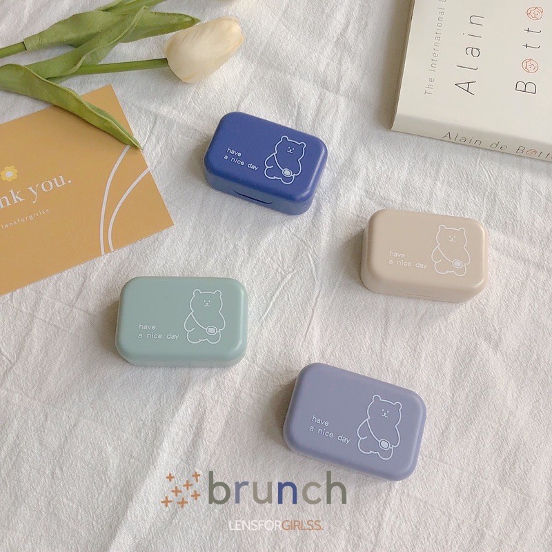 Hộp đựng lens BRUNCH phiên bản màu Pastel - khay trong