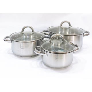 Bộ nồi 3 đáy Five Star nắp kính mẫu mới quai siêu chắc chắn