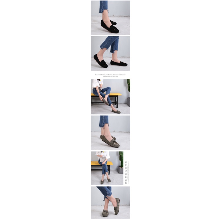 Giày Búp Bê Đế Bằng Mềm Mại Thiết Kế Cỡ Lớn Phong Cách Hàn Quốc Thời Trang Cho Nữ