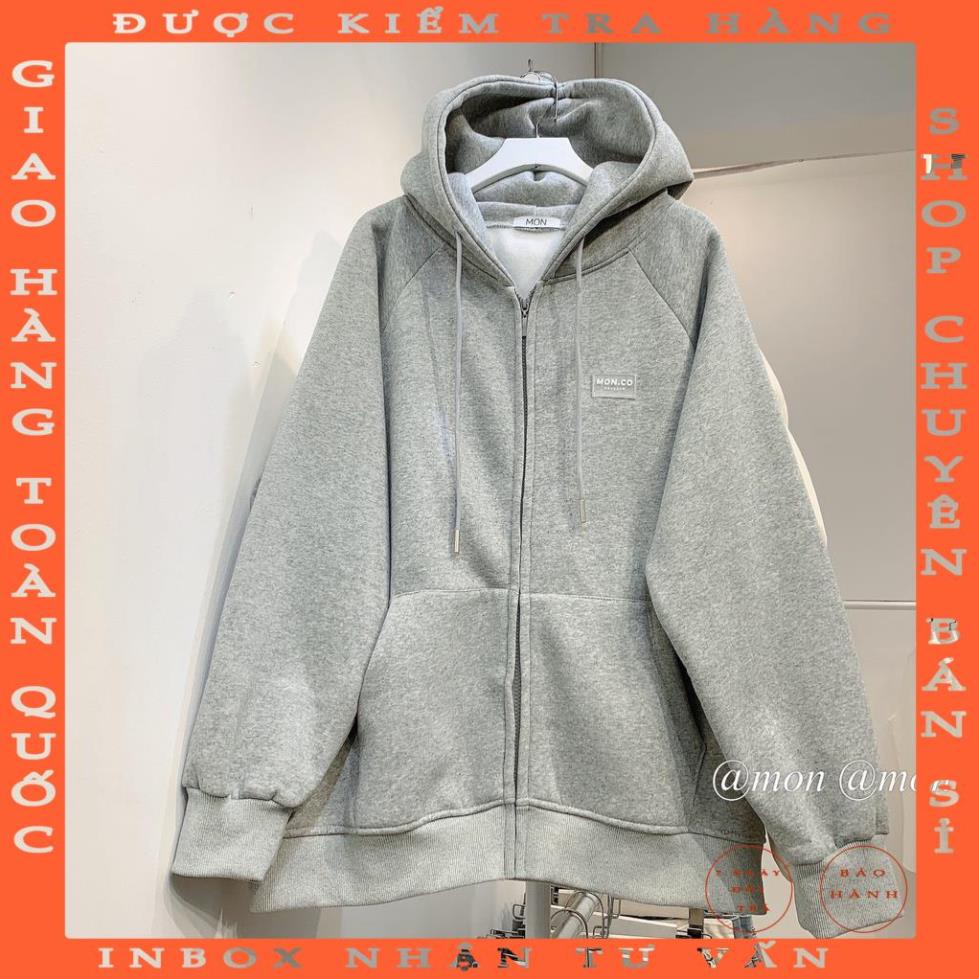 210761 Áo hoodie zip MON.CO nỉ bông dày , áo khoác nỉ nữ freesize