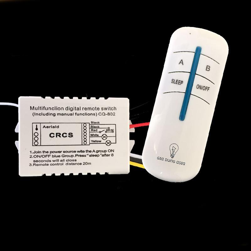 Công tắc điều khiển từ xa hai đèn thông minh không dây 220V