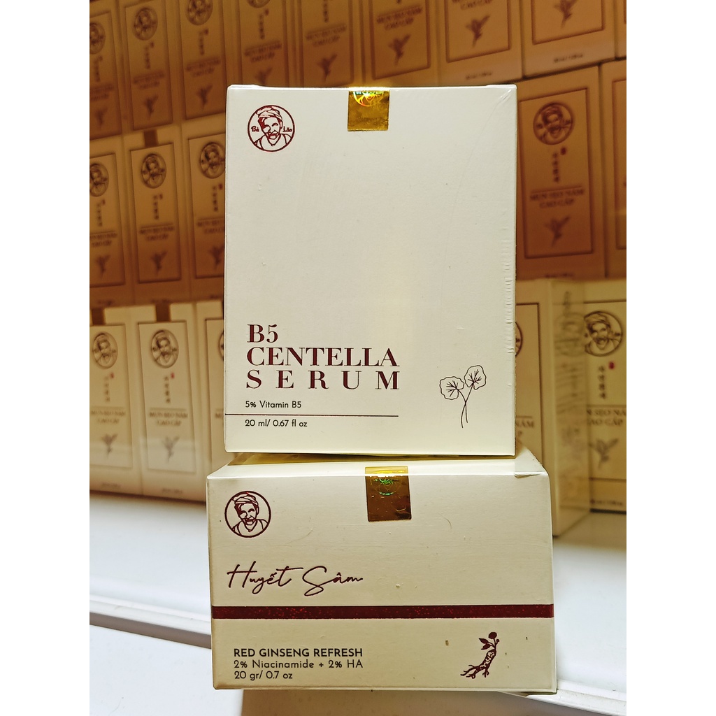 Combo Kem Huyết Sâm dưỡng ẩm và Serum B5 Bà Lão - Dưỡng ẩm trắng da làm chậm quá trình lão hóa