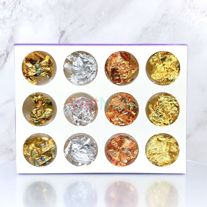 Giấy Nhún Nail Màu Vàng Bạc - Giấy Trang Trí Móng Nail