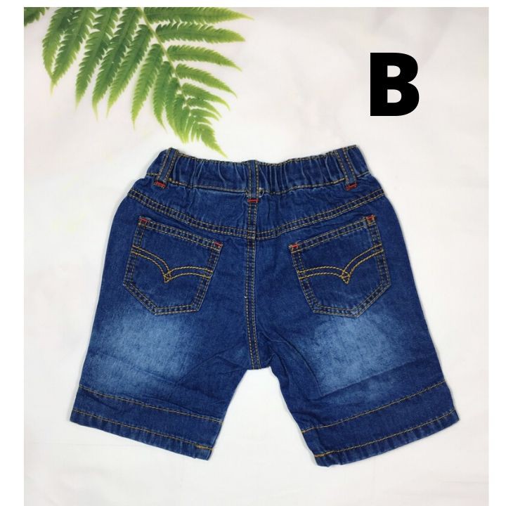 Quần short jean chữ boy 10-18kg  bé trai - Quần short bé trai- Thun cotton jeans thoáng mát- Tomchuakids