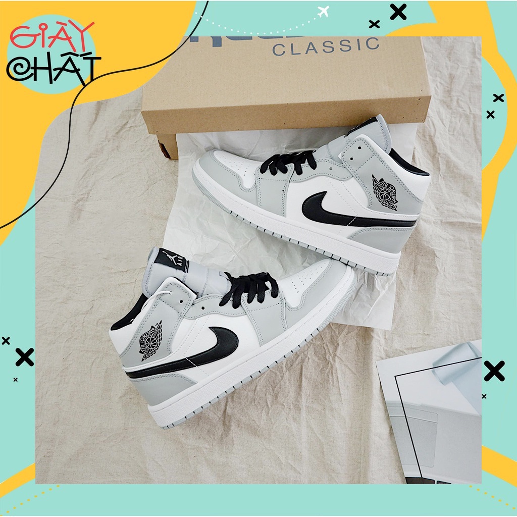 Giày Jordan Cổ Cao Nam Nữ Màu Xám Thời Trang Hàng Đẹp Full Box Dễ Phối Đồ