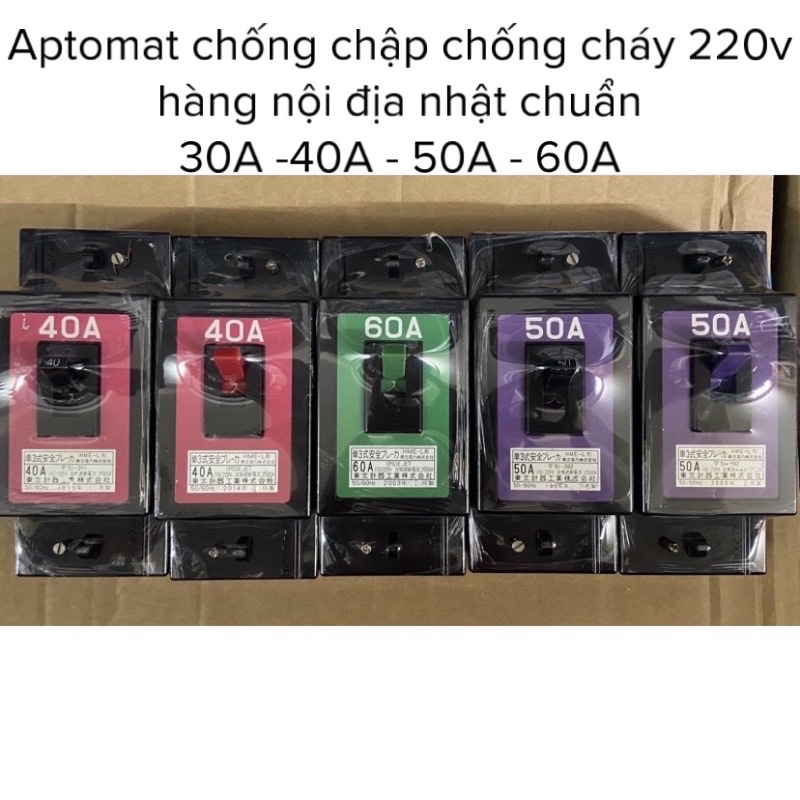 APTOMAT CHỐNG CHẬP ĐIỆN CHÁY 30A-40A-50A-50A hàng nội địa nhật mới 85-90% - tem nhôm