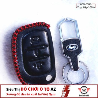 Bao da bọc chìa khóa xe ô tô huyndai khóa cơ i10 bản thiếu