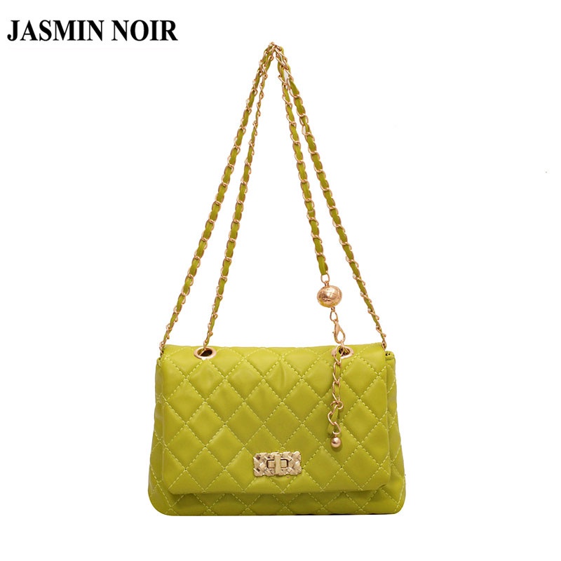 Túi đeo chéo JASMIN NOIR họa tiết caro dây xích thời trang cho nữ