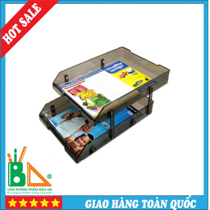 Khay tài liệu 2 tầng Xukiva 1692 XẢ KHOGiá Đỡ Ngăn Chứa Tài Liệu Thư Từ Khay Sắp Xếp Bộ Sưu Tập Văn Phòng