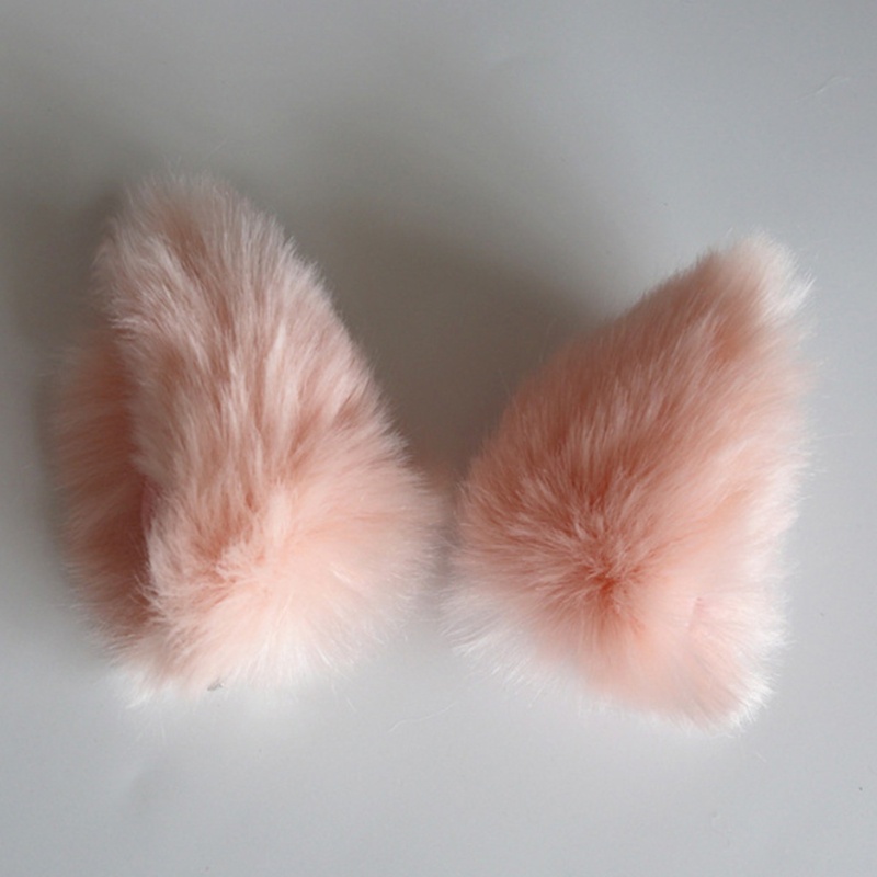 Kẹp Tóc Hình Tai Mèo Phối Lông Nhân Tạo Phong Cách Lolita