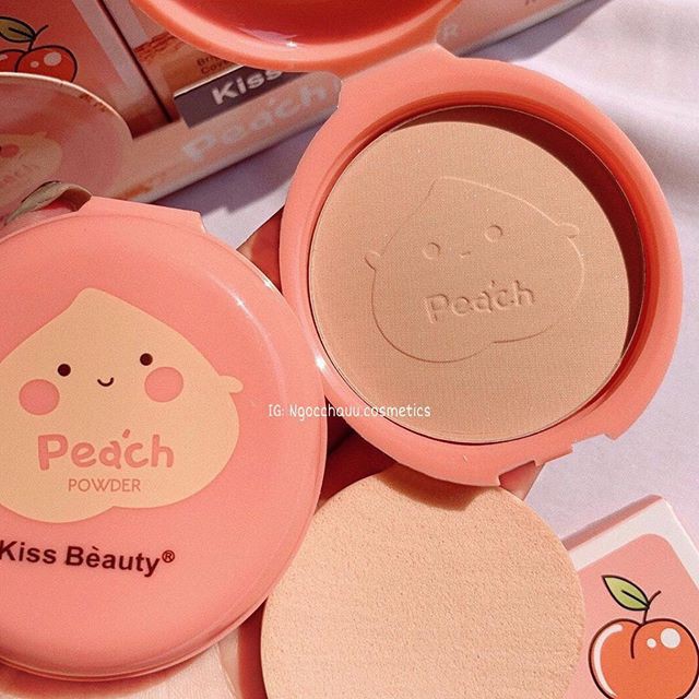 Combo lót đào + phấn phủ đào + phấn mắt kiss beauty 9 ô tròn siêu xinh