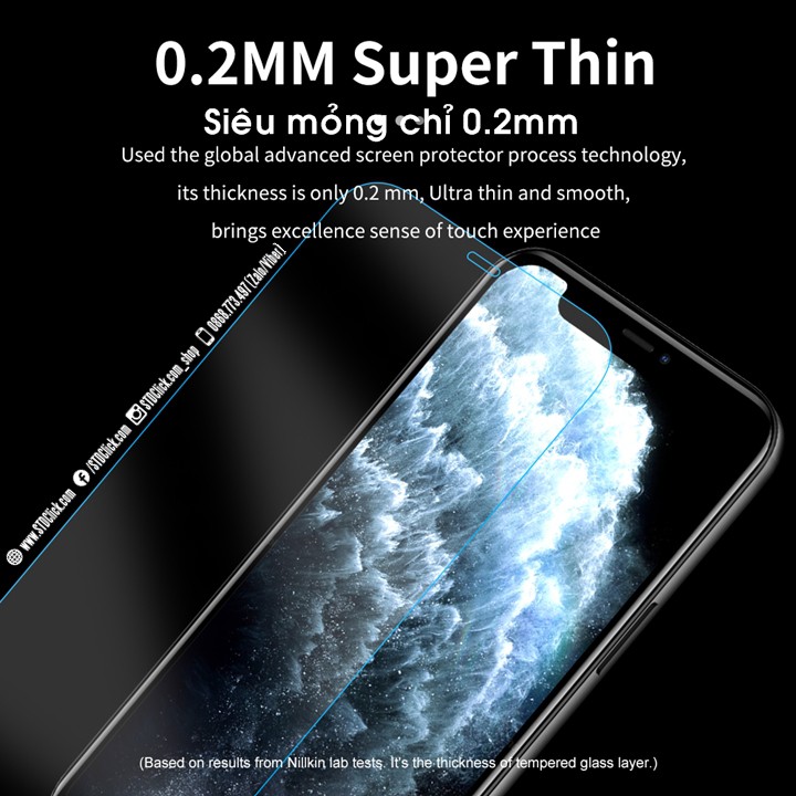 KÍNH CƯỜNG LỰC IPHONE 12 MINI - 12 - 12 PRO -12 PRO MAX NILLKIN H+PRO 0.2MM CHÍNH HÃNG