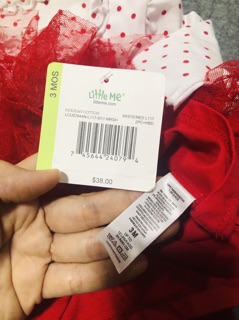 Set bộ Noel Little Me đỏ Auth cho bé gái
