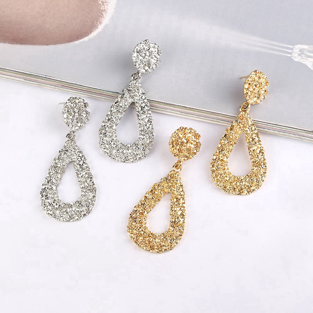 Bông tai hợp kim hình giọt nước độc đáo thời trang