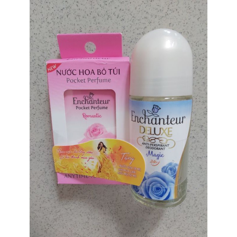 LĂN KHỬ MÙI HƯƠNG NƯỚC HOA ENCHANTEUR 50ml tặng nước hoa 18ml