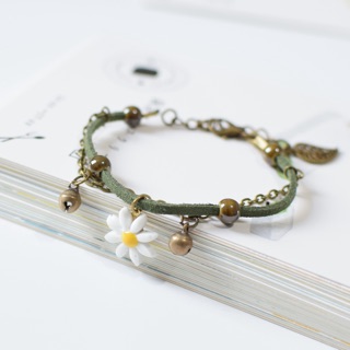 Vòng tay hoa cúc gốm handmade