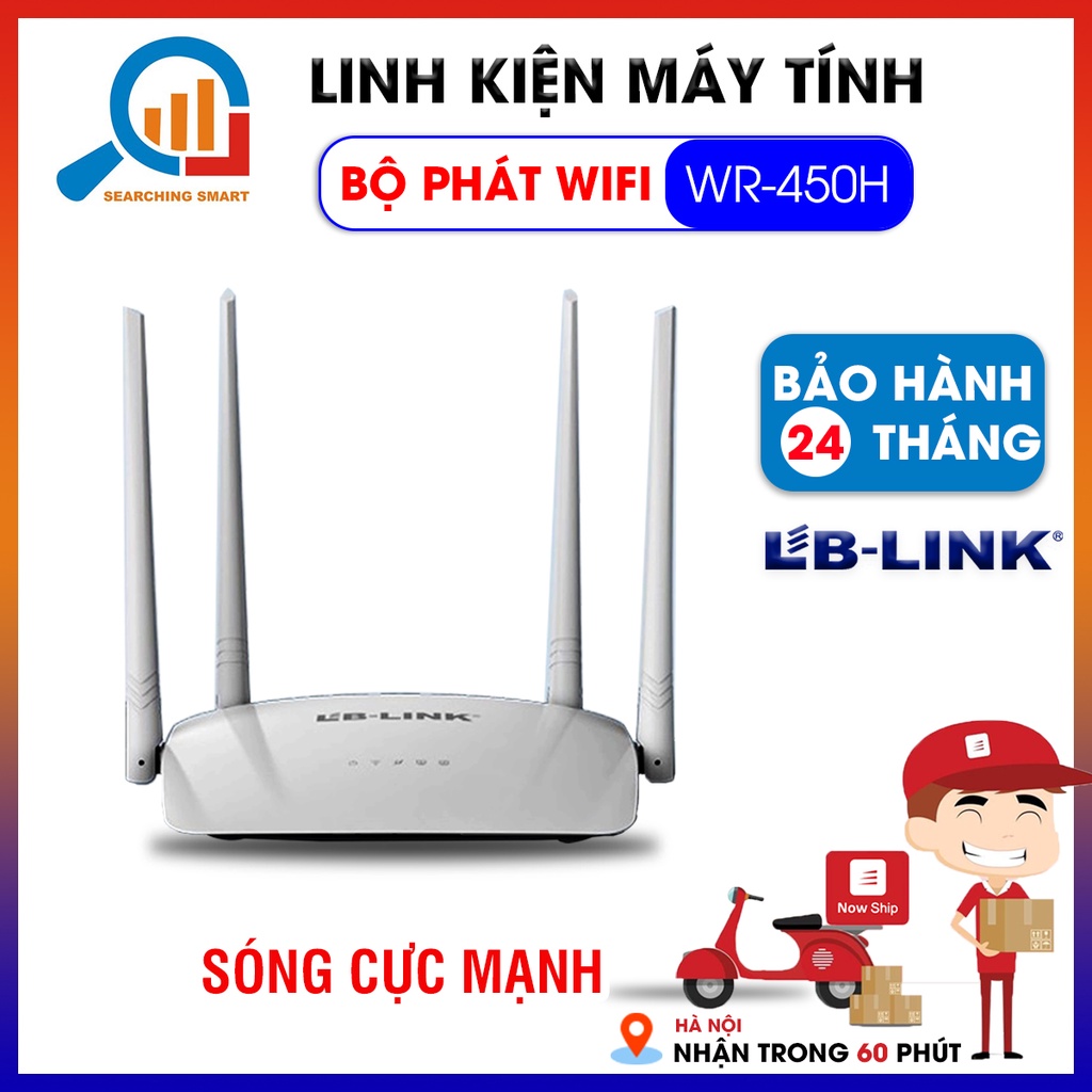 Bộ phát sóng wifi 4 râu LB-LINK BL-WR450H 300Mbps - Bảo hành chính hãng 24 tháng