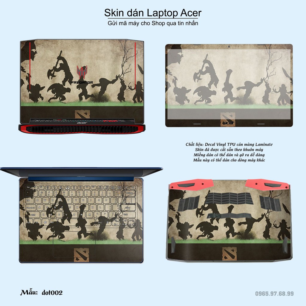 Skin dán Laptop Acer in hình Dota 2 (inbox mã máy cho Shop)