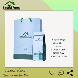 CB 2kg Cà phê Robusta mix Arabica nguyên chất rang mộc pha phin Laduvi Coffee CF250-2