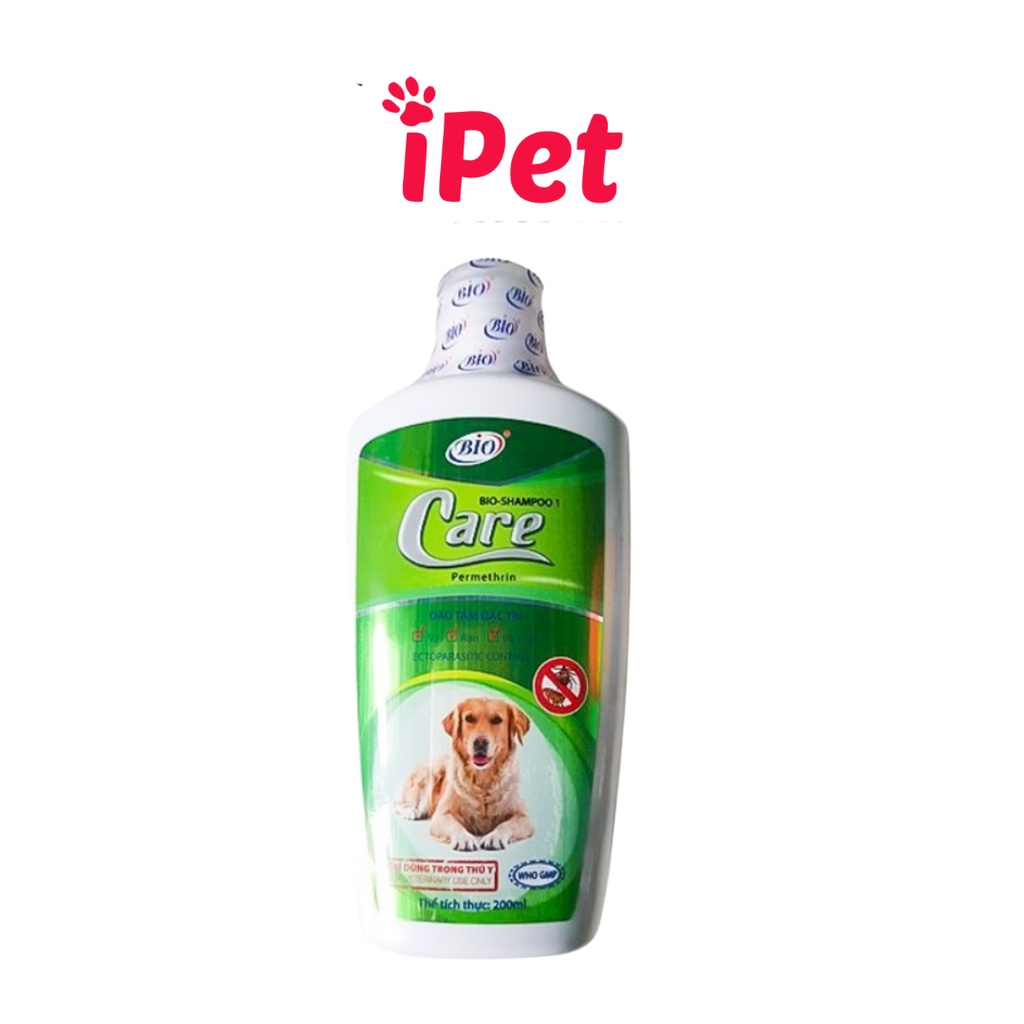 [Mã SKAMPUSH9 giảm 10% đơn 200K] Sữa tắm đặc trị ve rận bọ chét cho chó mèo - Bio Care 200ml - iPet Shop