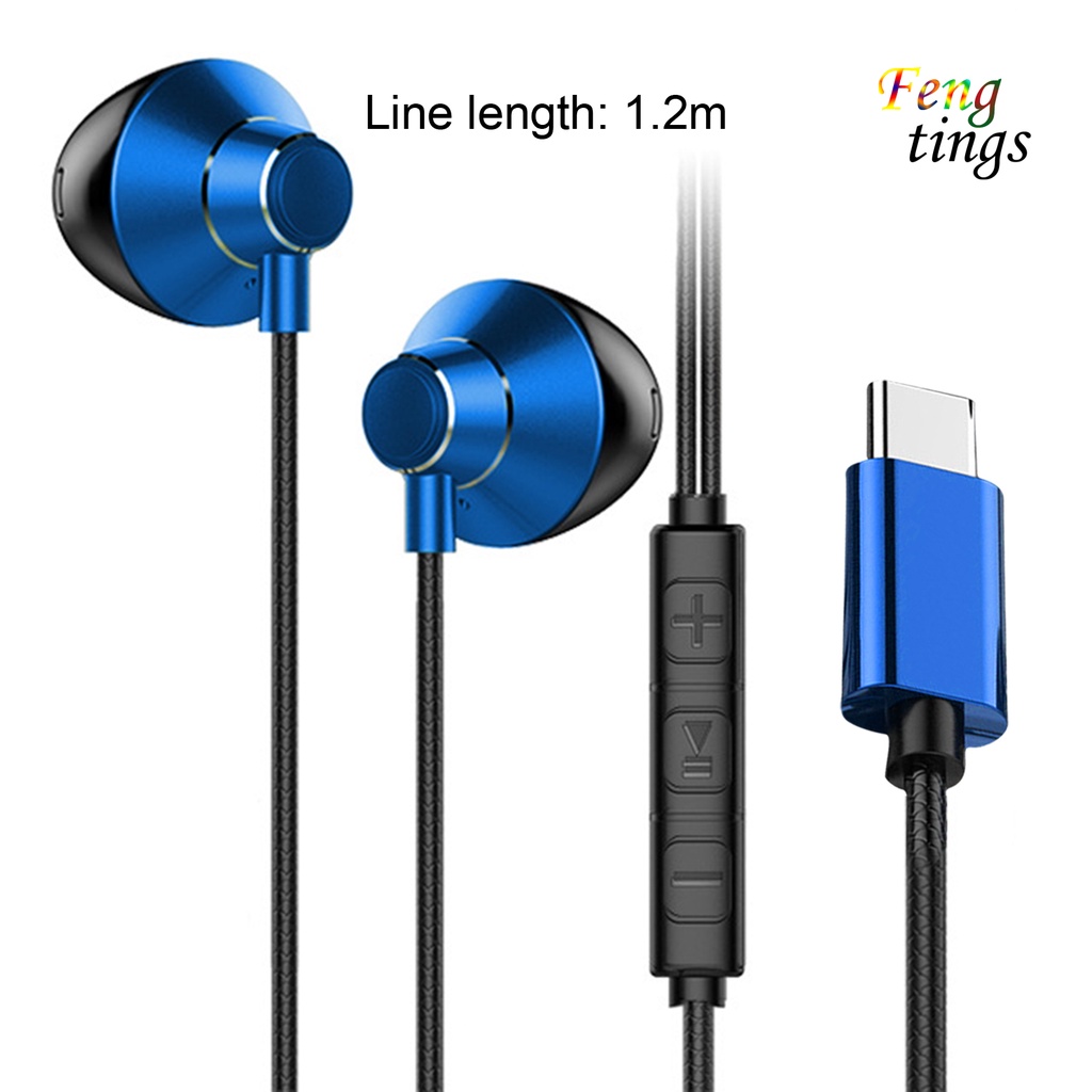 【FT】T3 Universal Earphone Heavy Bass 3.5mm/Type-C Wired Control Sport Headset with Mic for Smartphone