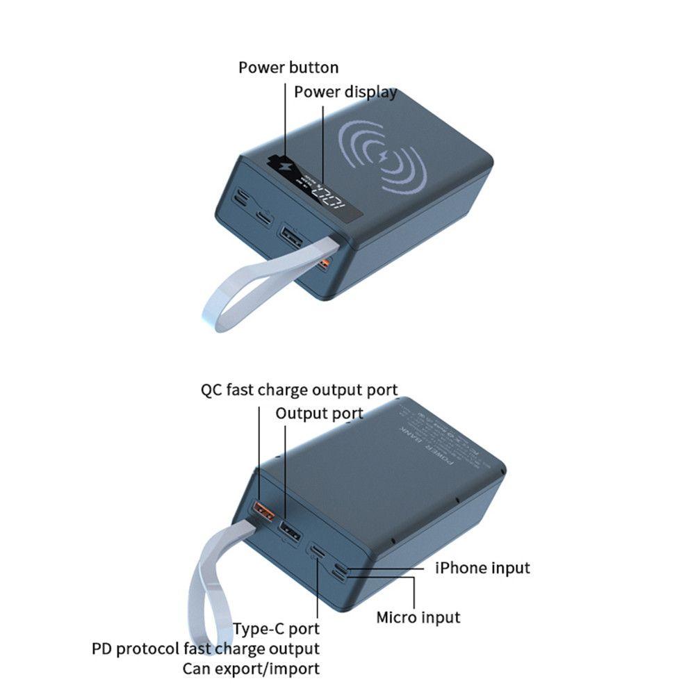 Pin Sạc Dự Phòng Tự Làm 12 X 18650 Hai Cổng USB Có Đèn LED Giá Đỡ