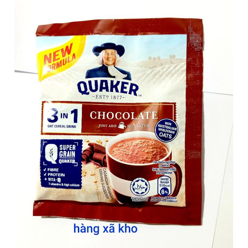 Thức uống yến mạch quaker 3 in 1 vị socola 420 g.2.2022