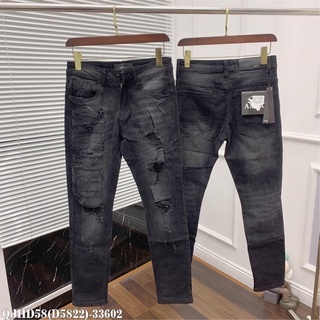 Quần bò nam ống côn AMIRI rách thêu logo vải bò bản spf mới hot trend 2021 - Quần jean biker