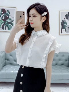 Sơ mi voan đũi cổ ren
